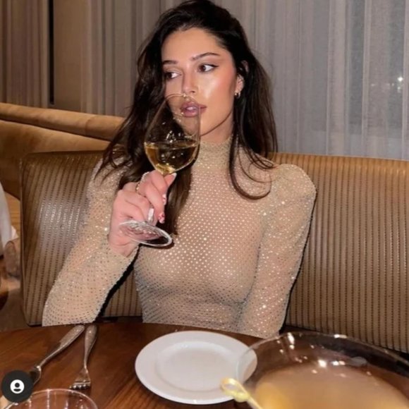 For Love And Lemons Tops - For Love & Lemons Gold Kiara Turtleneck